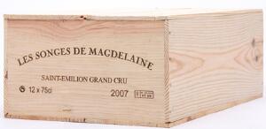 12 bts. Les Songes de Magdelaine, Saint-Émilion Grand Cru 2007 A hfin. Owc.