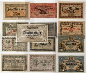 Tyskland, Württemberg, 1902 - 1923, fin samling pengesedler, alle forskellige, gennemgående i god kvalitet. 23