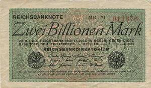 Tyskland, 2 billionen mark 1923, Pick 135