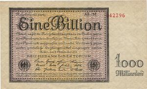 Tyskland, 1 billion mark 1923, Pick 134