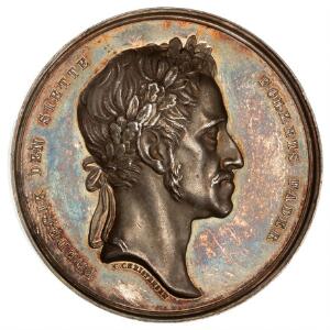 Frederik VI, medaille 1839, Kongens død, Christensen, 45 mm, Ag, Bgs. 123