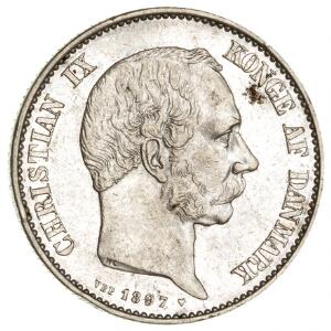 2 kr 1897, H 13B, pletter og kanthak