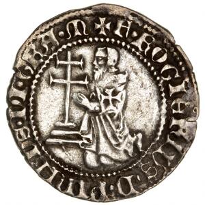 Rhodos, Roger de Pins, 1355 - 1365, gigliato, Metcalf 1194, Schl. IX, 20 - glimrende eksemplar af denne ualmindelige korsfarertype