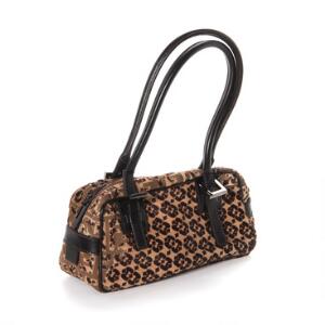 Fendi Lille dametaske af præget ponyskind med brune læderhanke og indvendig lynlåslomme. Original dustbag medfølger.