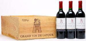 9 bts. Château Latour, Pauillac. 1. Cru Classé 1985 A-AB bn. Owc.
