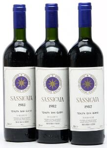 6 bts. Sassicaia IGT, Tenuta San Guido 1982 A-AB bn. Oc.