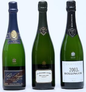 1 bt. Champagne Cuvée Sir Winston Churchill, Pol Roger 1999 A hfin. Oc. etc. Total 3 bts.