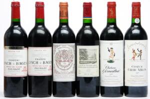 1 bt. Château Lynch Bages, Pauillac. 5. Cru Classé 1995 A hfin.  etc. Total 6 bts.