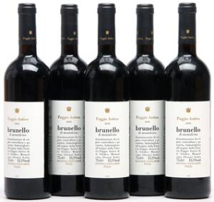 12 bts. Brunello di Montalcino, Poggio Antico 1999 A hfin.