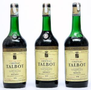 3 bts. Mg. Château Talbot, Saint - Julien. 4. Cru Classé 1970