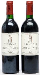 2 bts. Château Latour, Pauillac. 1. Cru Classé 1990 A-AB bn.