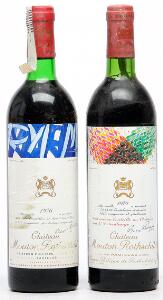 1 bt. Château Mouton Rothschild, Pauillac. 1. Cru Classé 1979 A-AB bn.  etc. Total 2 bts.