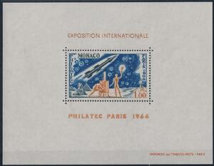 Monaco. 1964. Frimærkeudstilling. Ministerblok. Sjælden