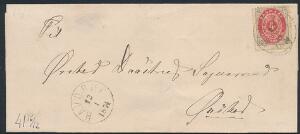 1870. 4 sk. grårød. Pænt brev annulleret med Lapidar-stempel HAVDRUP 12.1.1874