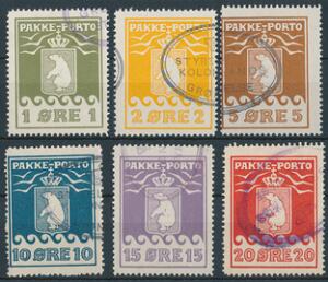 1915. 1-20 øre. Komplet sæt stemplet. AFA 4455