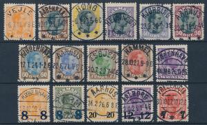 1918-1927. Chr.X. 16 LUXUS-stemplede mærker. Meget smukke mærker