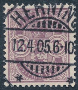 1902. 15 øre, lilla. PRAGT-stempel.