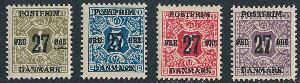 1918. Provisorier 271 øre -2710 øre, tk. 12 34. Komplet ubrugt sæt. AFA 3000.