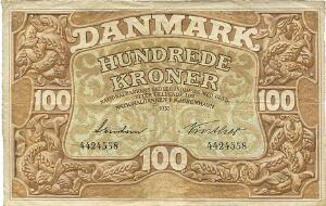 100 kr 1935, nr. 4424558, Svendsen  Vinther, Sieg 110, DOP 121, Pick 28