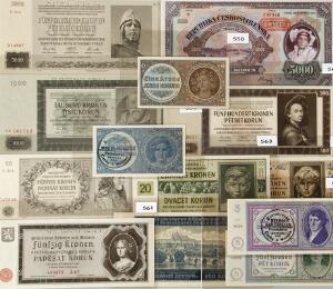 Tyskland, protektorat Böhmen og Mähren, 1939 - 1945, komplet samling på 13 forskellige sedler, alle i topkvaliteter