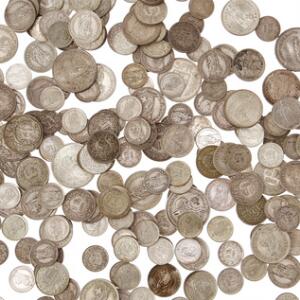 Schweiz, lille lot 12, 1, 2, 5 Francs i sølv, ca. 850 g