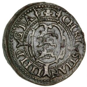 Christian IV, skilling 1624, H 135, pæn mønt med patina