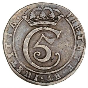 Christian V, 4 mark  krone 1681, H 67B