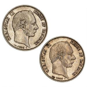 2 kroner 1897 og 1899, H 13B, 2 stk.