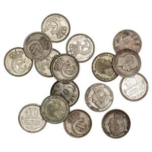 10 øre 1875, 1882, 1886, 1888, 1897, 1899, 1903, 1914, 1915, 1916, 1917, 1918, 1919, 1920, 1921, 1922. 16