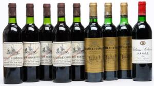 5 bts. Château Beychevelle, Saint - Julien. 4. Cru Classé 1975 A-AB bn.  etc. Total 9 bts.