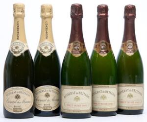 3 bts. Champagne Brut Rosé, Besserat de Bellefon 1982 A hfin.  etc. Total 5 bts.