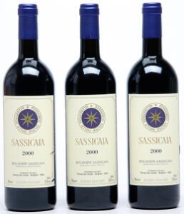 3 bts. Sassicaia IGT, Tenuta San Guido 2000 A hfin.