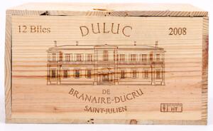 12 bts. Duluc de Branaire Ducru, Saint Julien 2008 A hfin. Owc.