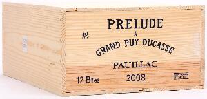 12 bts. Prelude a Grand Puy Ducasse, Pauillac 2008 A hfin. Owc.