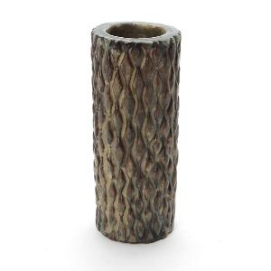 Axel Salto Cylindrisk vase af stentøj modelleret i knoppet stil. Dekoreret med sungglasur. Sign. Salto, 20564. Kgl. P. H. 17,5.