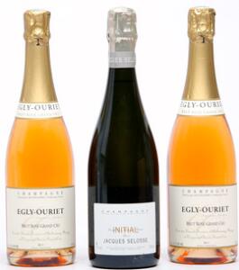 2 bts. Champagne Brut Rose Grand Cru, Egly-Ouriet A hfin.  etc. Total 3 bts.