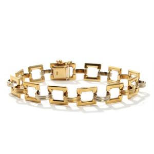 Italiensk armbånd af 18 kt. guld og hvidguld. Vægt 25,1 gr. L. 19. Ca. 1960erne.