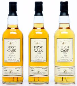 1 bt. First Cask, Malt Whisky, Highland 1973 A-AB bn.  etc. Total 3 bts.