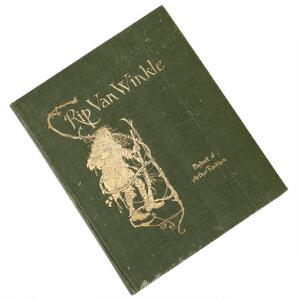 Illustrated by Rackham Irving Rip van Winkle. Cph 1905. Large 4to. 49 coloured illust. by Arthur Rackham. Publishers cloth.