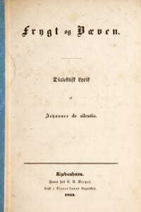 Søren Kierkegaard Frygt og Bæven. Cph C.A. Reitzel 1843. 8vo. 1st edition. Bound with cont. wrappers in modern full paper [August Sandgren].