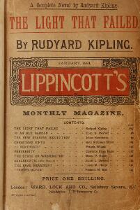 First editions by Kipling Collection of 5 works by Rudyard Kipling incl. The Light That Failed. Lippincotts Monthly Magazine. 1891.  4 vols. 5