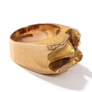 Björn Weckström Ring af 14 kt. guld. Vægt 8,9 gr. Str. 50. Udført hos Lapponia, 1972.