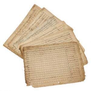 Autograph music scores by H.C. Lumbye Tivolis Geburtstags Galop. Dated August 15, 1844. 7 pages.  3 other autograph compositions.