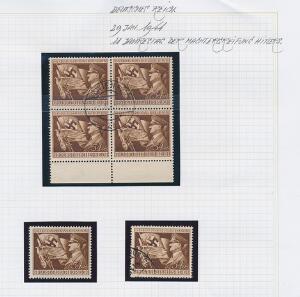 Tysk Rige. 1944. 30 Januar. 5496 Pf. brun. 2 sider med flere postfriske varianter m.m.
