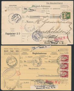 Schweiz. 1924. 4 Adresse-kort, alle sendt til SVERIGE.