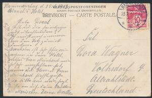 1913. Postkort fra HAMMERSHUS 25.7.13, sendt til TYSKLAND.