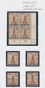 Tysk Rige. 1944. Fulda 1200 års jubilæum. 1238 pf. brun. 3 sider med flere postfriske varianter m.m.