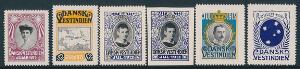 JUL. Planche enkeltmærker 1911-13, 1915-16 samt 1913 utakket.