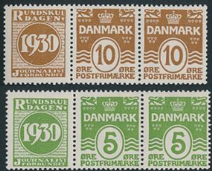 Reklamemærker. Rundskuedagen 1930. 2 postfriske striber.