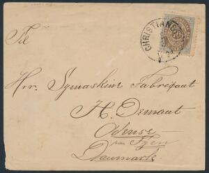 1876. 10 cents, tk.14. Single på pænt brev til DANMARK, stemplet i CHRISTIANSTED 5.3.1894